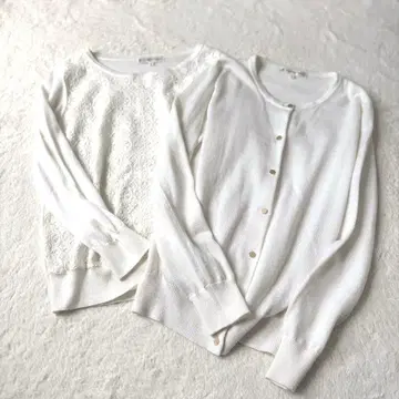 새상품급 쿠미쿄쿠 앙상블 2장 세트 화이트 골드 버튼