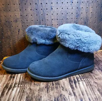 퍼 달린 스웨이드 숏부츠 그레이 LL 사이즈 25cm-26cm