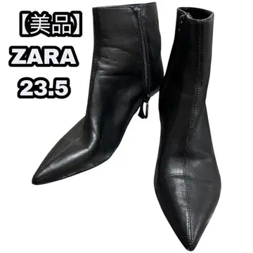 [ 새상품급 ] ZARA 자라 키튼 힐 숏부츠 BLACK 36 23.5