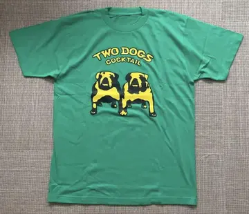90s TWO DOGS COCKTAIL 티셔츠 그린 불독