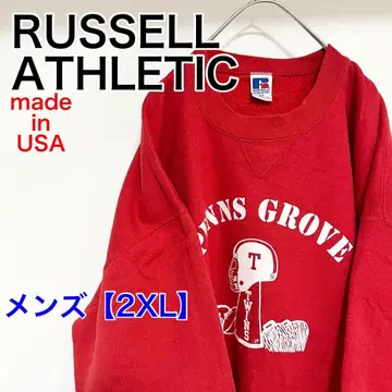 YBH2 [미국제] Russell 맨투맨 [남성용 2XL] 긴팔 빨간색