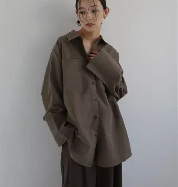 hellam 피치 스킨 오버 셔츠