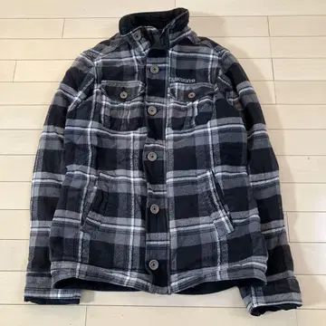 10.4 퀵실버 보아 안감 셔츠 자켓 블랙 체크 L
