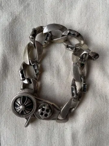 실버 체인 팔찌 클래식 링크 클립