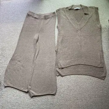 ZARA 린넨 혼방 아크릴 니트 셋업