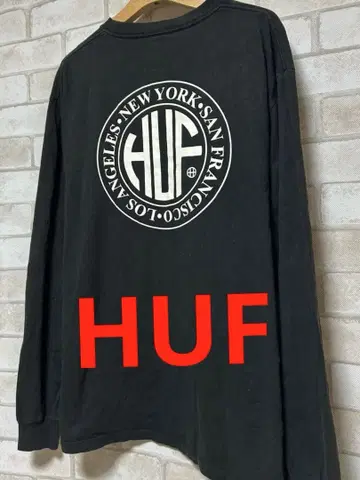[ HUF ] 하프 롱티 백 로고 긴팔