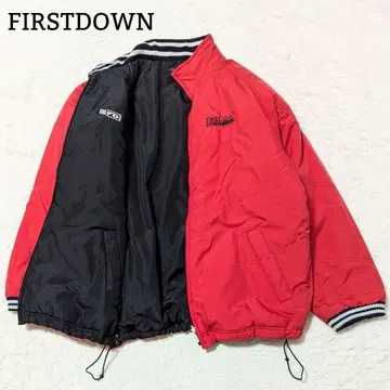 고품질 FIRSTDOWN 2way 리버서블 나일론 자켓 빨간색 블랙 M