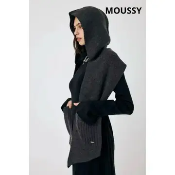 [ moussy ] 후디드 포켓 스카프