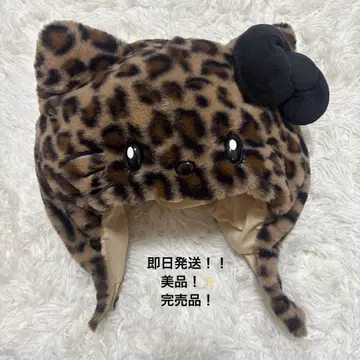 USJ 키티 모자 레오파드 무늬 산리오