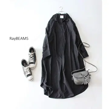 RayBEAMS 레이빔즈 블랙 스키퍼 코쿤 셔츠 원피스