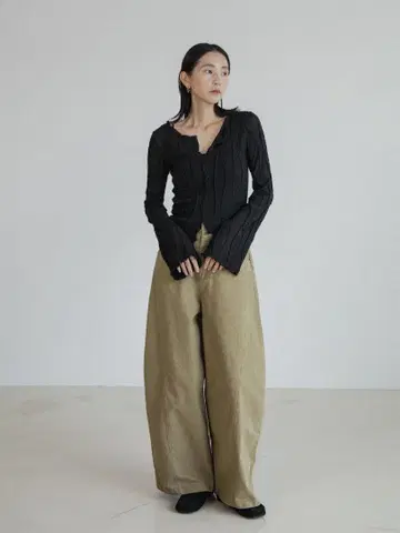 [ nokcha ] matte oval pants/2colors