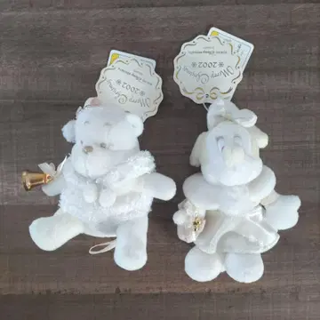 디즈니 리조트 크리스마스 화이트 푸우 & 미니 마우스 봉제 인형 배치