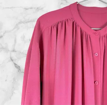 새상품급 SHIPS 핑크 롱 원피스 7부 소매 리본 포함