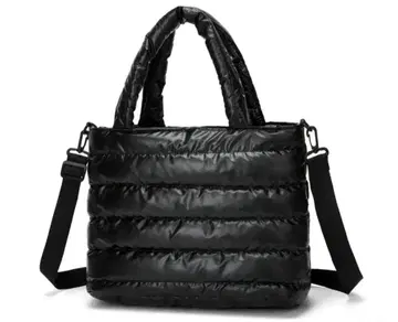 블랙 퀼팅 토트백 iPad 수납