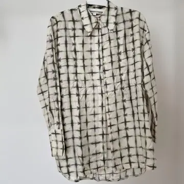 COS 체크 무늬 긴팔 셔츠 실크 EUR 38
