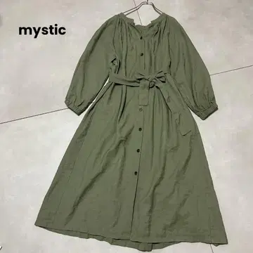 미스틱 롱 원피스 그린 카키