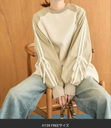 리본 라인 이소재 도킹 래글런 풀오버 프릭스스토어