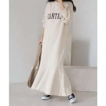 Bab 부즈루드 전후 2way 로고 롱 맨투맨 머메이드 원피스