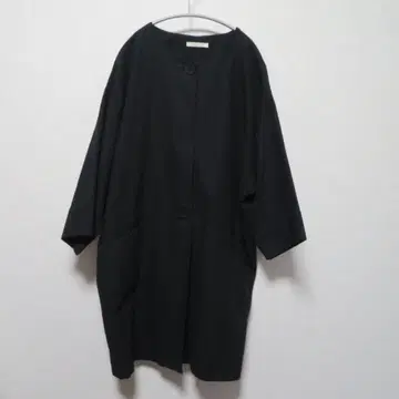 블루 윌로우 자켓 코트 린넨 혼방 면린넨 블랙 내추럴