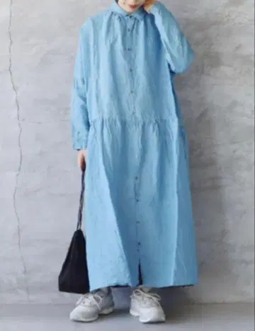 새상품급! [ ICHI Antiquites ] 인디고 셔츠 원피스