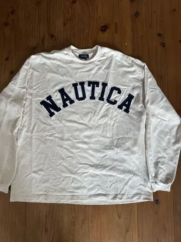 NAUTICA 화이트 롱 슬리브 T셔츠 XL