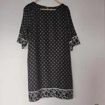 RIN London 7부 소매 기하학 패턴 원피스