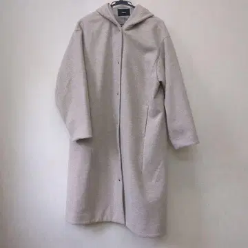 SIWALY 후드 부착 베이지 롱 코트