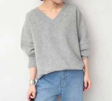 SLOBEIENA SUPER GEELONG V넥 풀오버 그레이