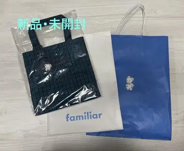 파밀리아 familiar 토트백 소 블루 계열 체크 미개봉 새상품