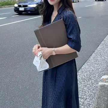 Aimeine 메인 자카드 도트 카슈쿨 셔츠 원피스