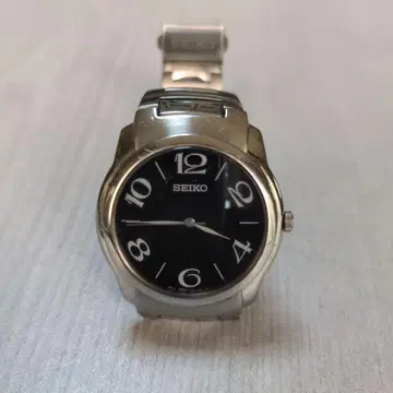 SEIKO 아날로그 시계 블랙 방수 정크