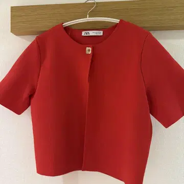 미사용 새상품 ZARA 가을 컬러 반팔 숏 기장 가디건