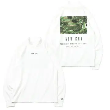 NEWERA 하이 컬러 긴팔 퍼포먼스 T셔츠 골프 코스 프린트 롱T