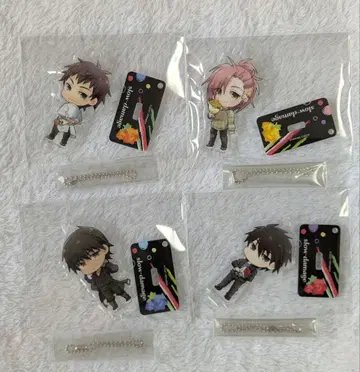 슬로우 데미지 복권메이트 스탠드 포함 아크릴 키링 4개 세트