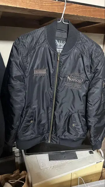 Norton 블랙 MA-1 플라이트 자켓
