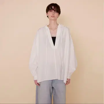 searoomlynn 코튼 WASH V컷 오버 셔츠