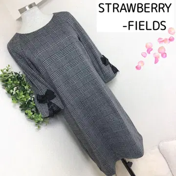 스트로베리 필드 글렌체크 소매 리본 원피스