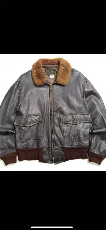 [미국제] AVIREX 가죽 자켓 브라운 42 천연 가죽 플라이트 자켓