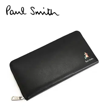 [컨디션 최상] Paul Smith 장지갑 마케트리 스트라이프 토끼 블랙