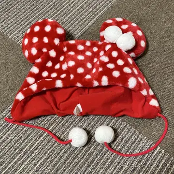 Disney 디즈니 미니 팬캡 도트 폼폼 빨간색 레드