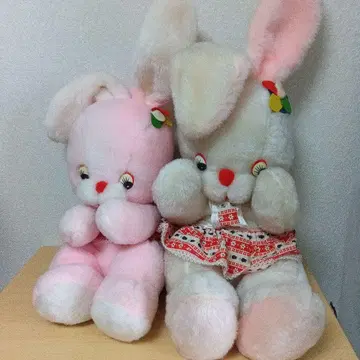 초 레트로 쇼와 레트로 산에이토이 토끼 봉제 인형 2개 세트