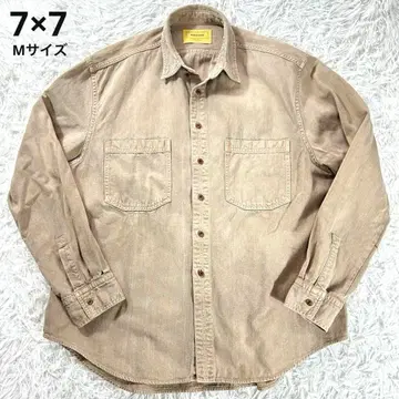 새상품급 SEVEN BY SEVEN 데님 셔츠 베이지 M 오버 사이즈