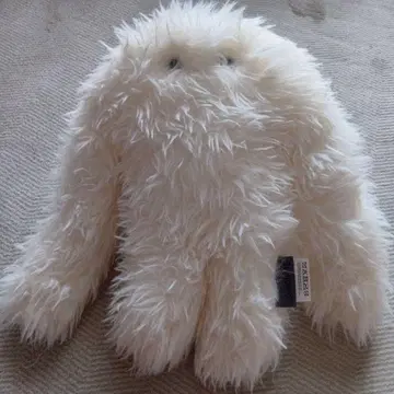 화이트 인조 모피 봉제 인형 예티