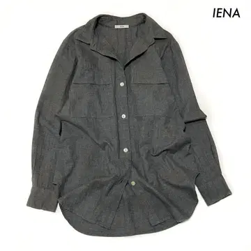 IENA 이에나 긴팔 셔츠 포켓 부착 차콜 그레이