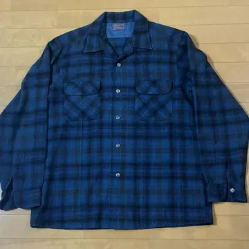 극상 파랑 블랙 pendleton 옴브레 체크 USA제 보드 셔츠