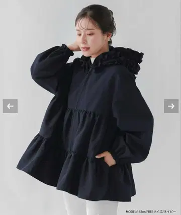 fitmore 프릴 후드 티어드 자켓