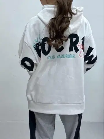화이트 집업 후드티 RODEO CROWNS L 사이즈