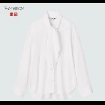 유니클로 JW ANDERSON 레이온 보타이 블라우스 화이트 M