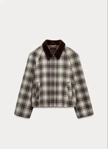 ZARA 체크 무늬 케이프 자켓
