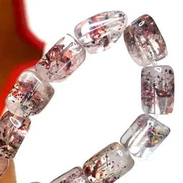 레드 블랙 레피도크로사이트 인 쿼츠 팔찌 슈퍼세븐